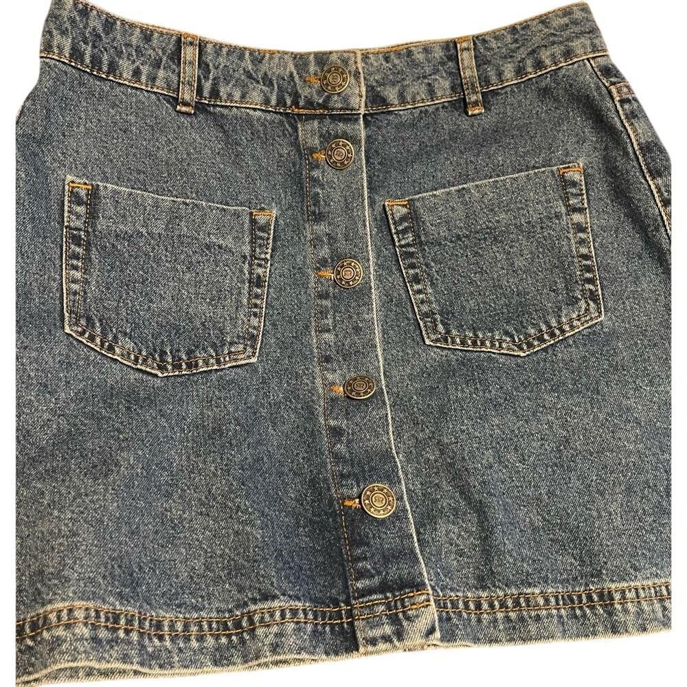 LaRedoute Full Button Front Jean Denim Short Skirt Y2K Size 8